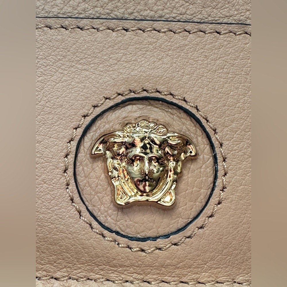 Versace La Medusa Card Case (NWOT; Tan/Gold) - Picture 2 of 10